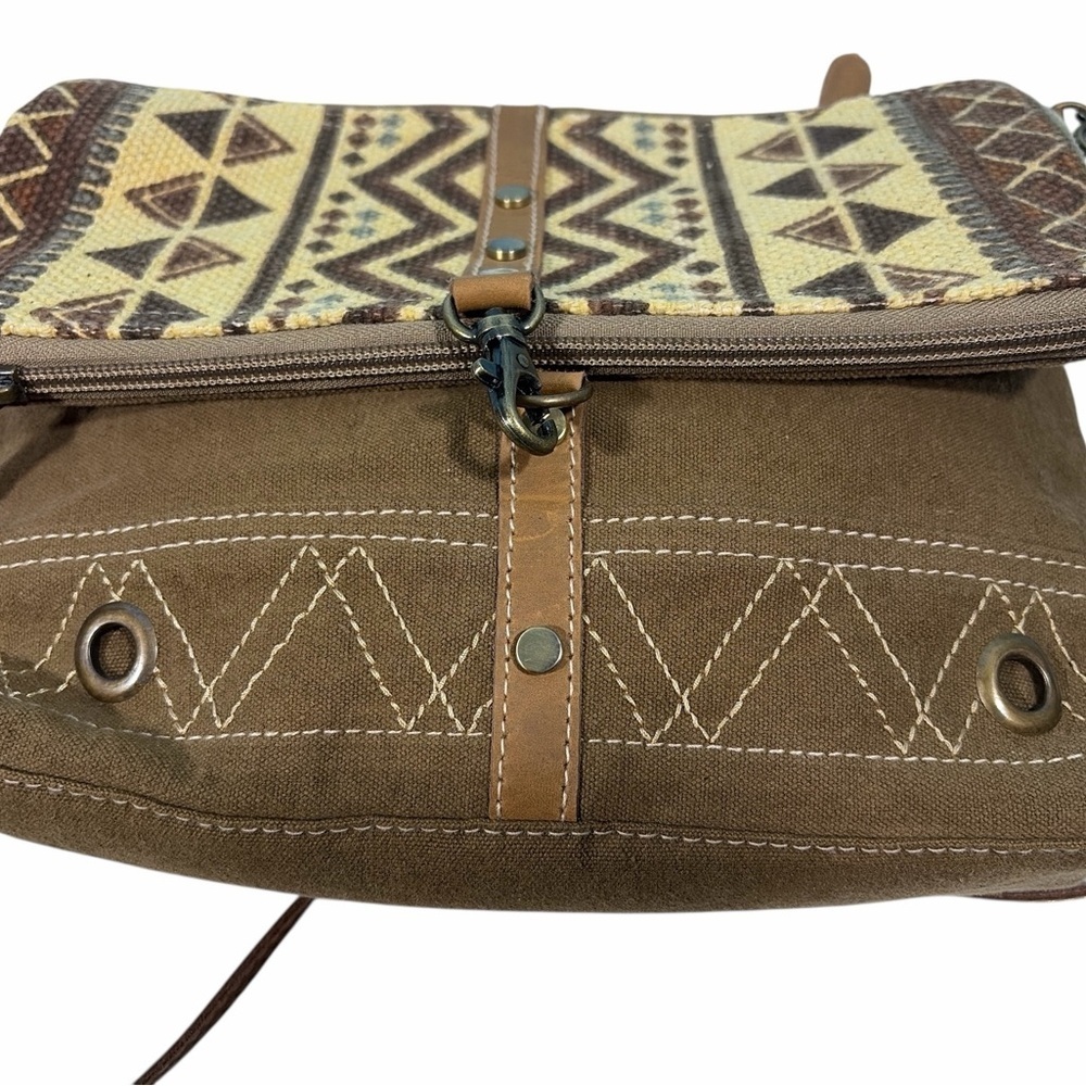 Myra Bag Womens Talia Range Canvas Leather Tribal Crossbody Shoulder Purse - Picture 3 of 14